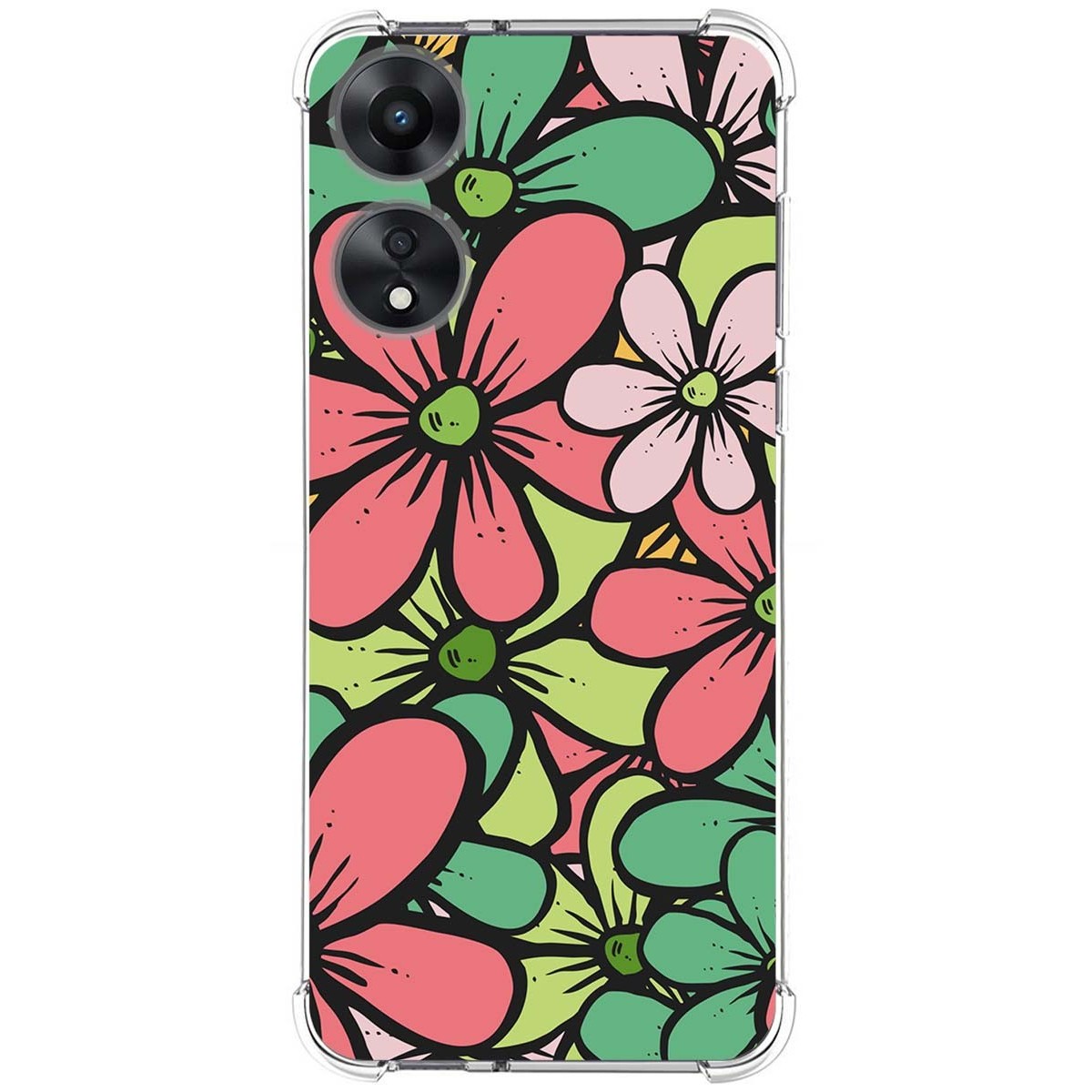 Funda Silicona Antigolpes para Oppo A78 5G diseño Flores 02 Dibujos