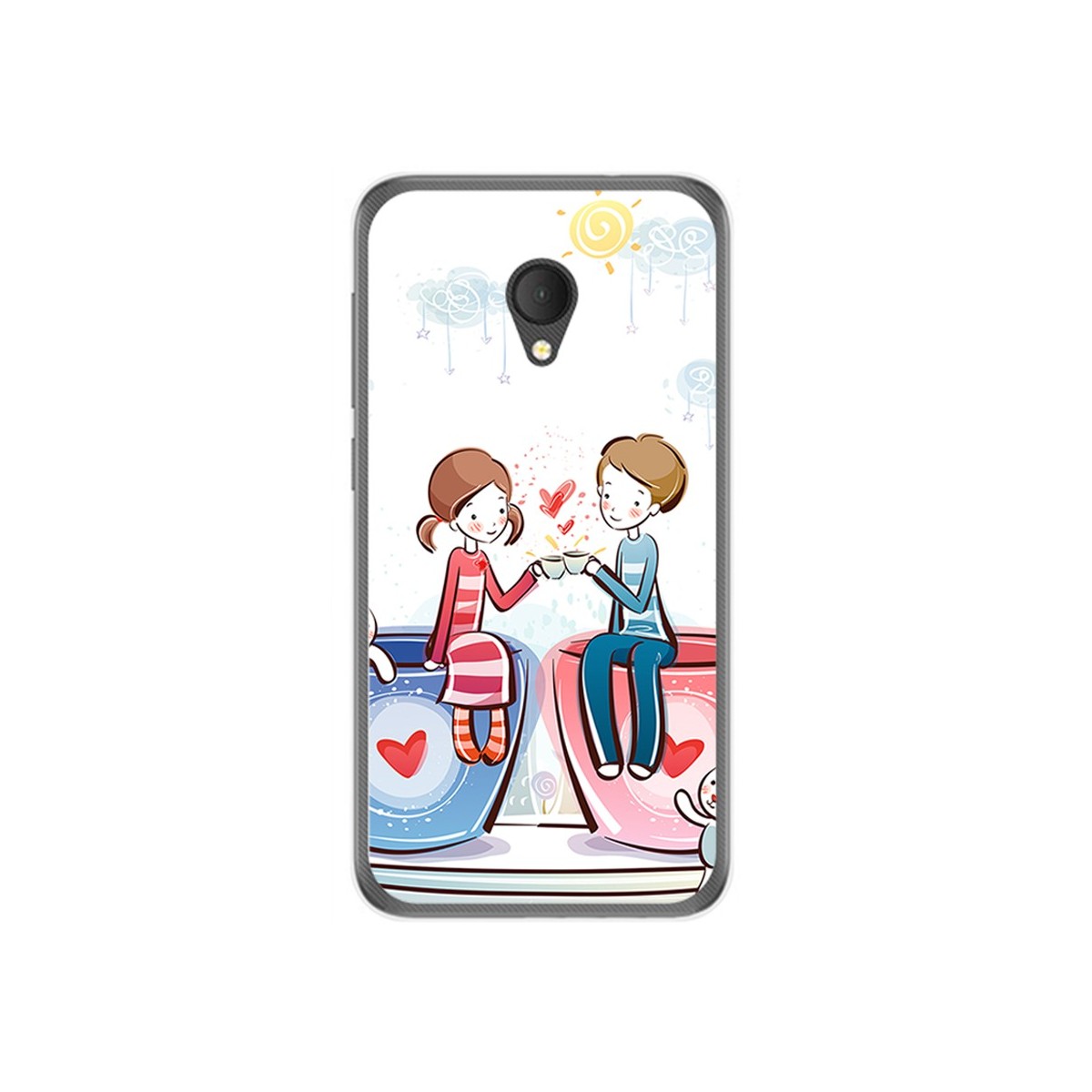 Funda Gel Tpu para Alcatel U5 Hd / U5 Hd Premium Diseño Cafe Dibujos