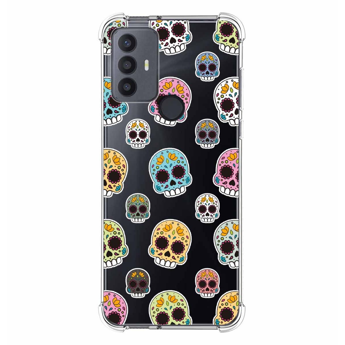 Funda Silicona Antigolpes para TCL 30 SE / 30E / 306 4G diseño Catrina Dibujos