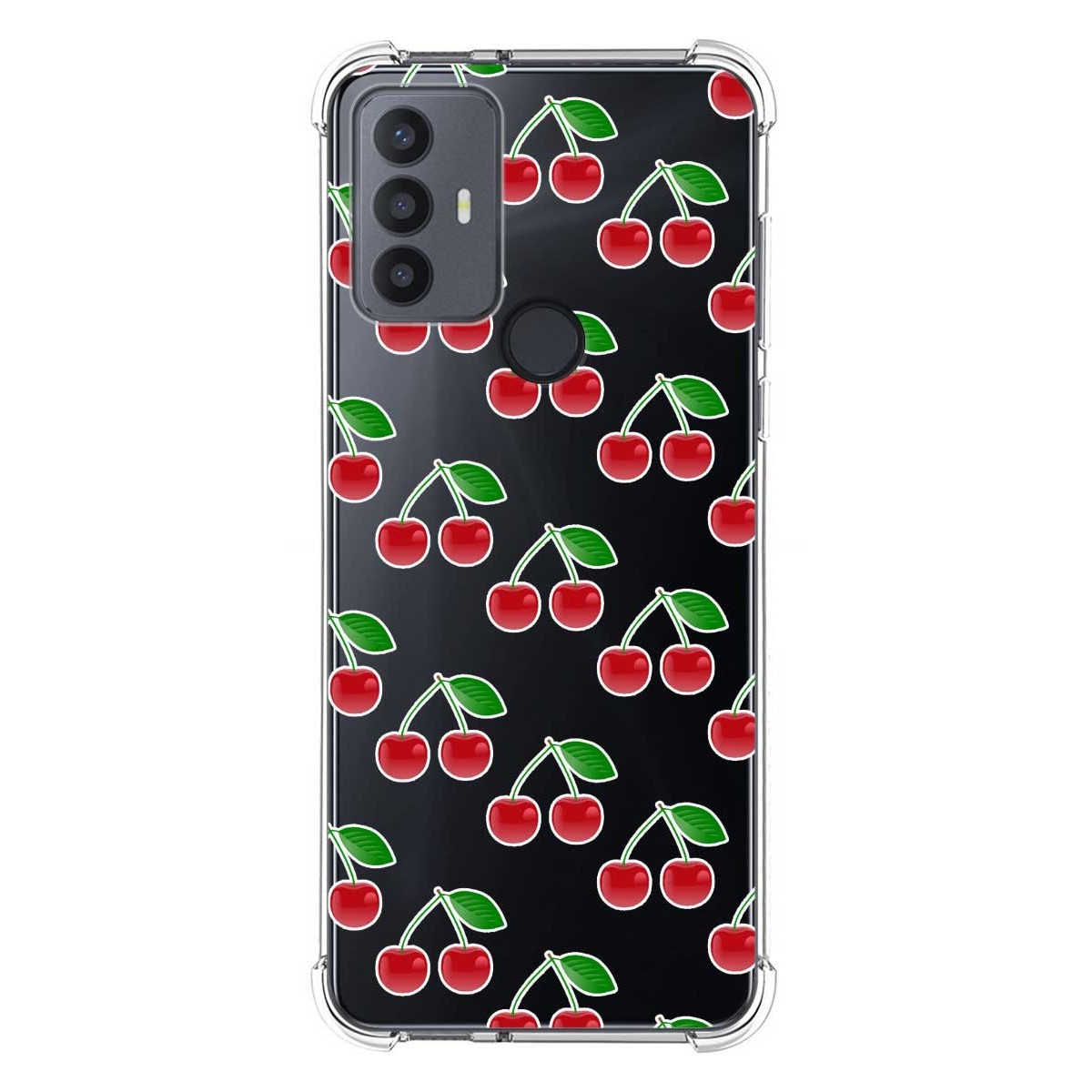 Funda Silicona Antigolpes para TCL 30 SE / 30E / 306 4G diseño Cerezas Dibujos