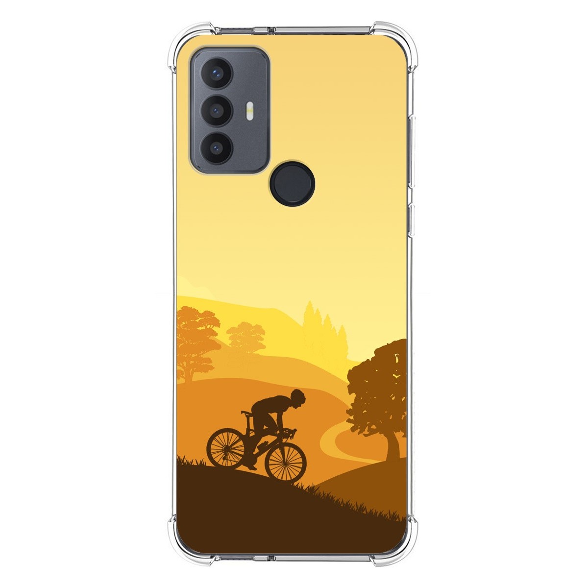 Funda Silicona Antigolpes para TCL 30 SE / 30E / 306 4G diseño Ciclista Dibujos