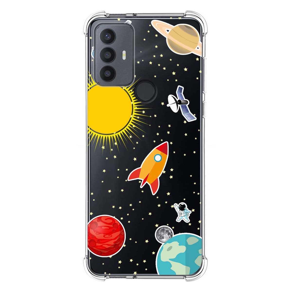 Funda Silicona Antigolpes para TCL 30 SE / 30E / 306 4G diseño Espacio Dibujos