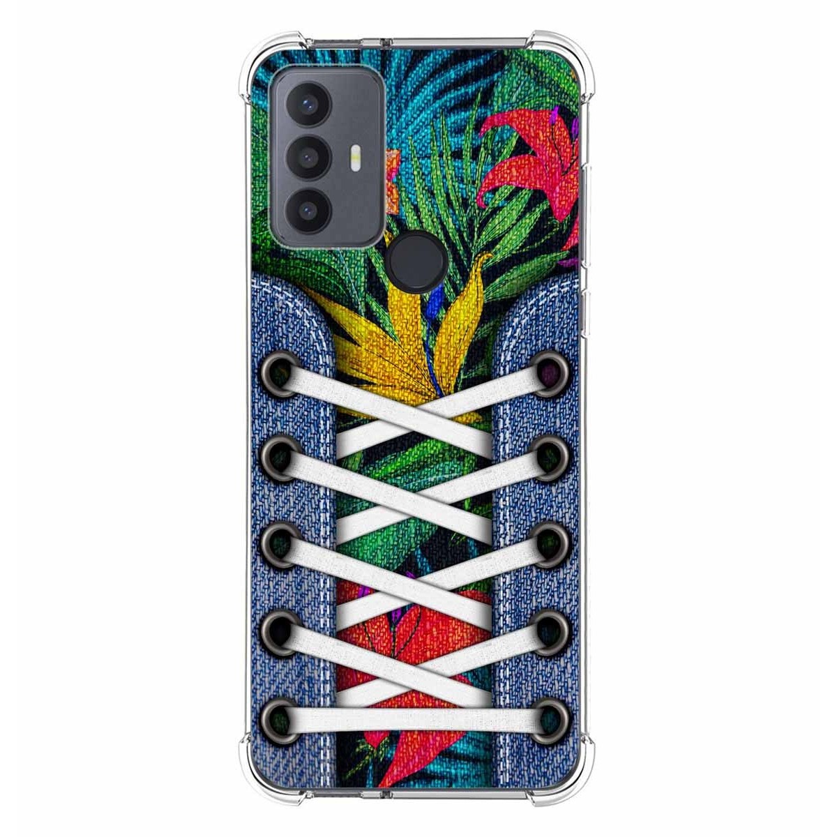 Funda Silicona Antigolpes para TCL 30 SE / 30E / 306 4G diseño Zapatillas 12 Dibujos