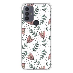 Funda Silicona Antigolpes para TCL 30 SE / 30E / 306 4G diseño Flores 01 Dibujos