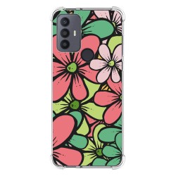 Funda Silicona Antigolpes para TCL 30 SE / 30E / 306 4G diseño Flores 02 Dibujos