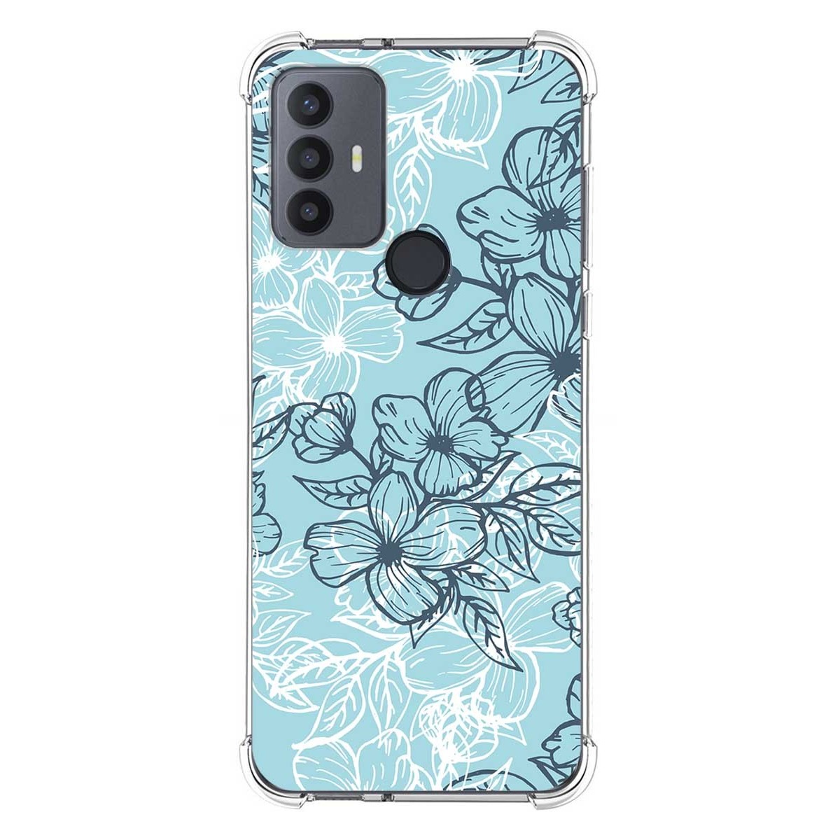 Funda Silicona Antigolpes para TCL 30 SE / 30E / 306 4G diseño Flores 03 Dibujos