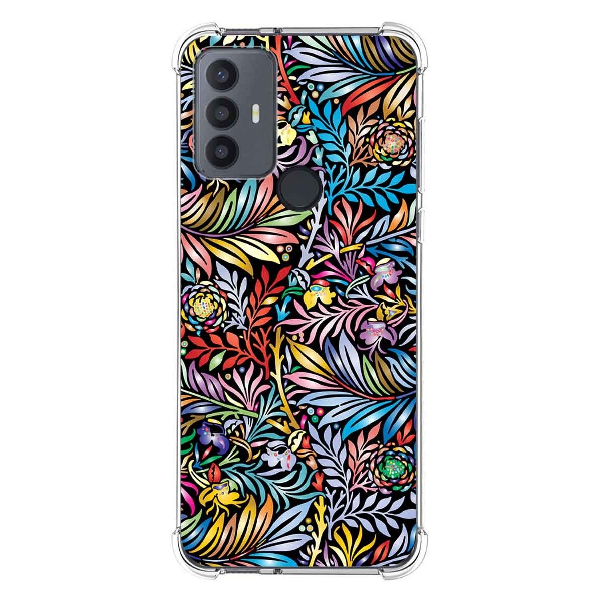 Funda Silicona Antigolpes para TCL 30 SE / 30E / 306 4G diseño Flores 04 Dibujos