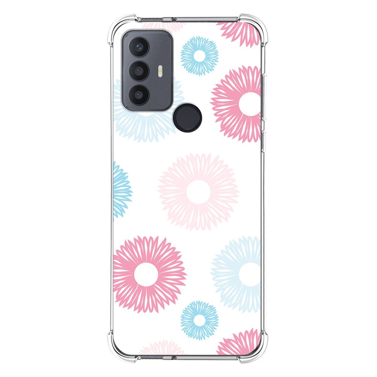 Funda Silicona Antigolpes para TCL 30 SE / 30E / 306 4G diseño Flores 06 Dibujos