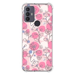 Funda Silicona Antigolpes para TCL 30 SE / 30E / 306 4G diseño Flores 07 Dibujos