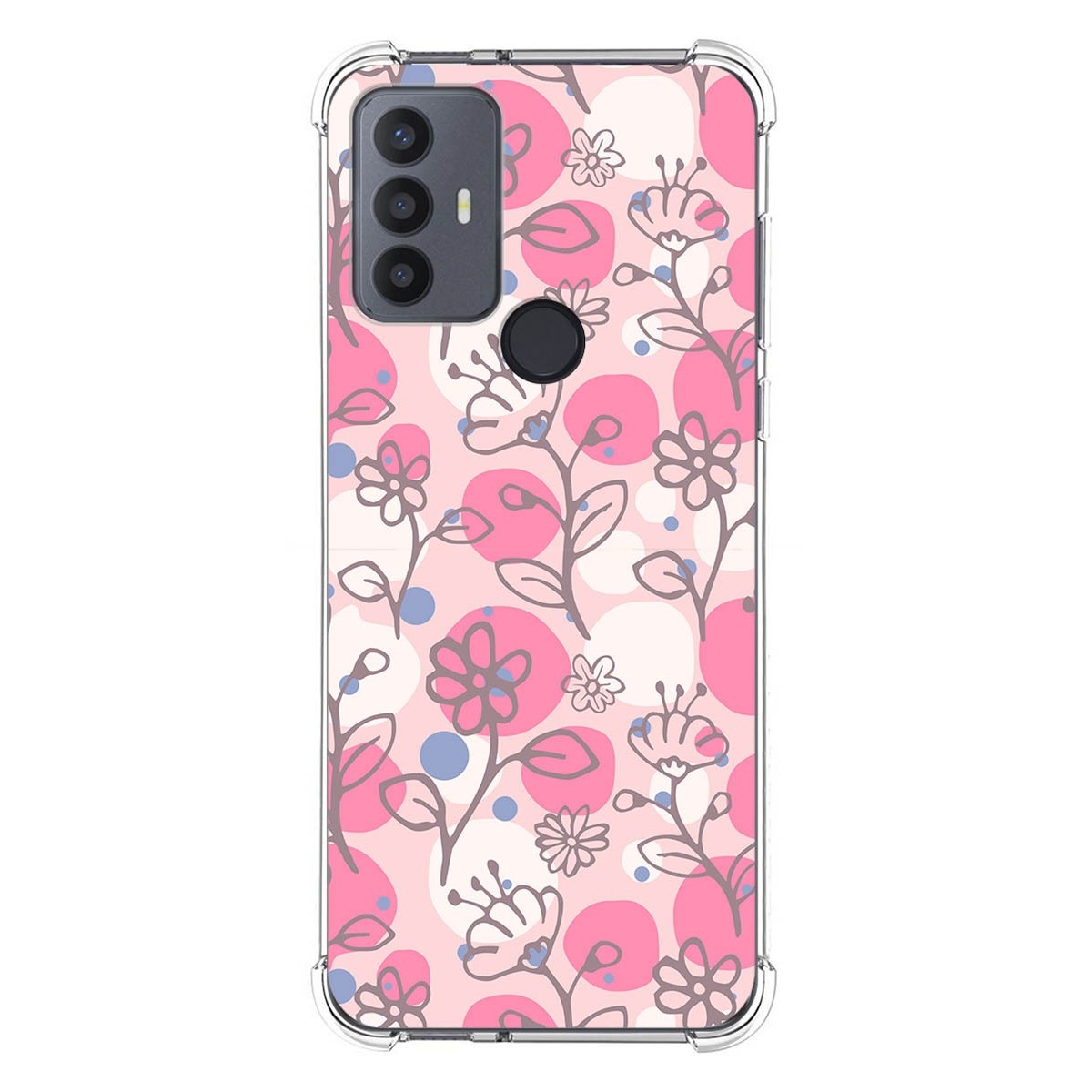 Funda Silicona Antigolpes para TCL 30 SE / 30E / 306 4G diseño Flores 07 Dibujos