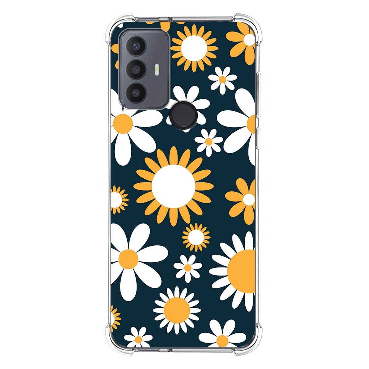Funda Silicona Antigolpes para TCL 30 SE / 30E / 306 4G diseño Flores 08 Dibujos