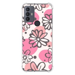 Funda Silicona Antigolpes para TCL 30 SE / 30E / 306 4G diseño Flores 09 Dibujos