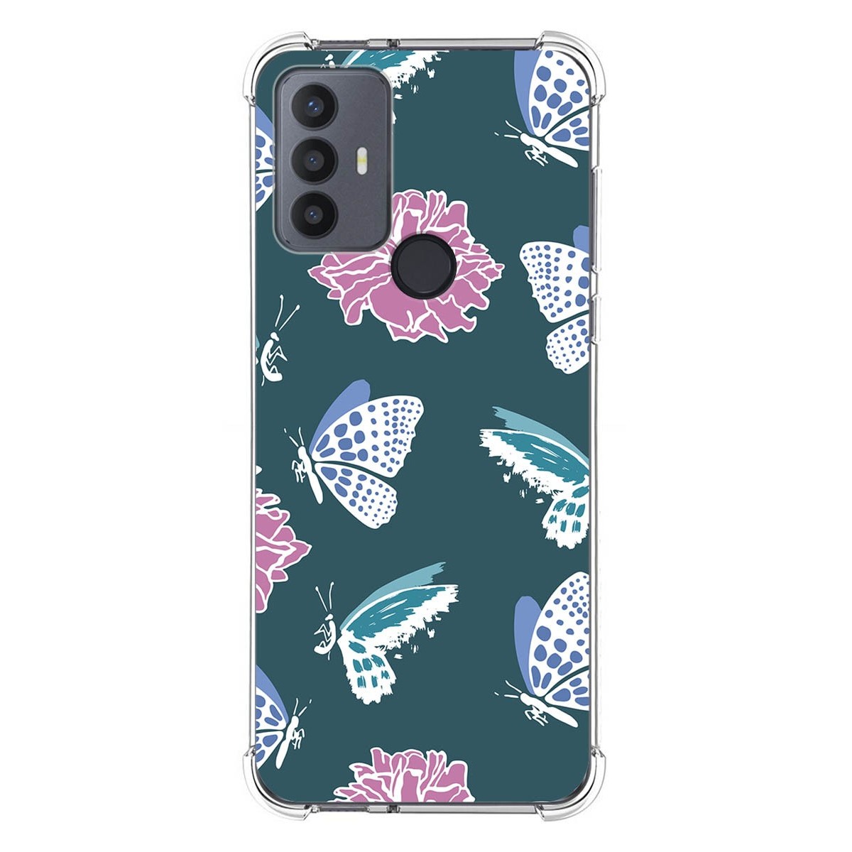 Funda Silicona Antigolpes para TCL 30 SE / 30E / 306 4G diseño Flores 10 Dibujos