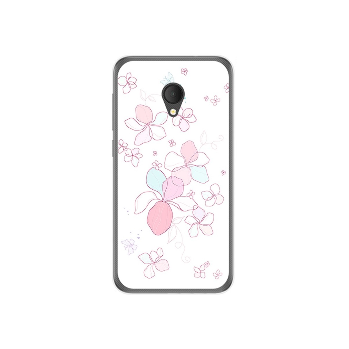 Funda Gel Tpu para Alcatel U5 Hd / U5 Hd Premium Diseño Flores Minimal Dibujos