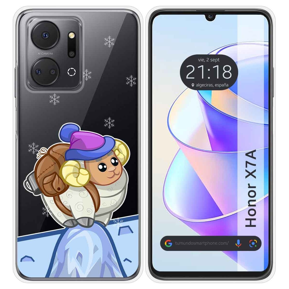 Funda Silicona Transparente para Huawei Honor X7a diseño Cabra Dibujos