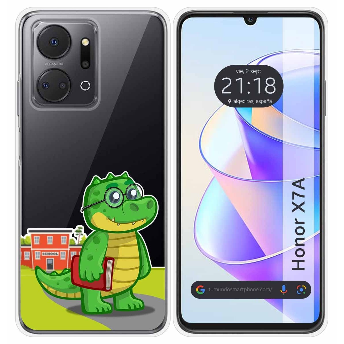 Funda Silicona Transparente para Huawei Honor X7a diseño Coco Dibujos