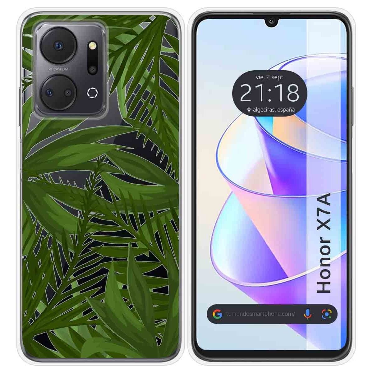 Funda Silicona Transparente para Huawei Honor X7a diseño Jungla Dibujos