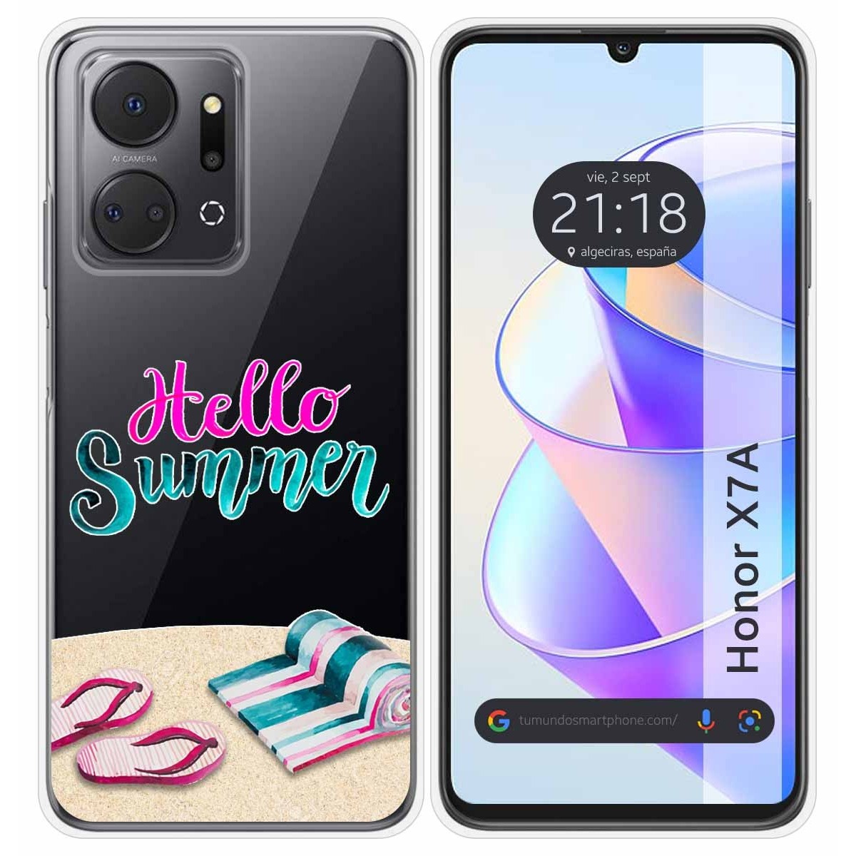 Funda Silicona Transparente para Huawei Honor X7a diseño Summer Dibujos