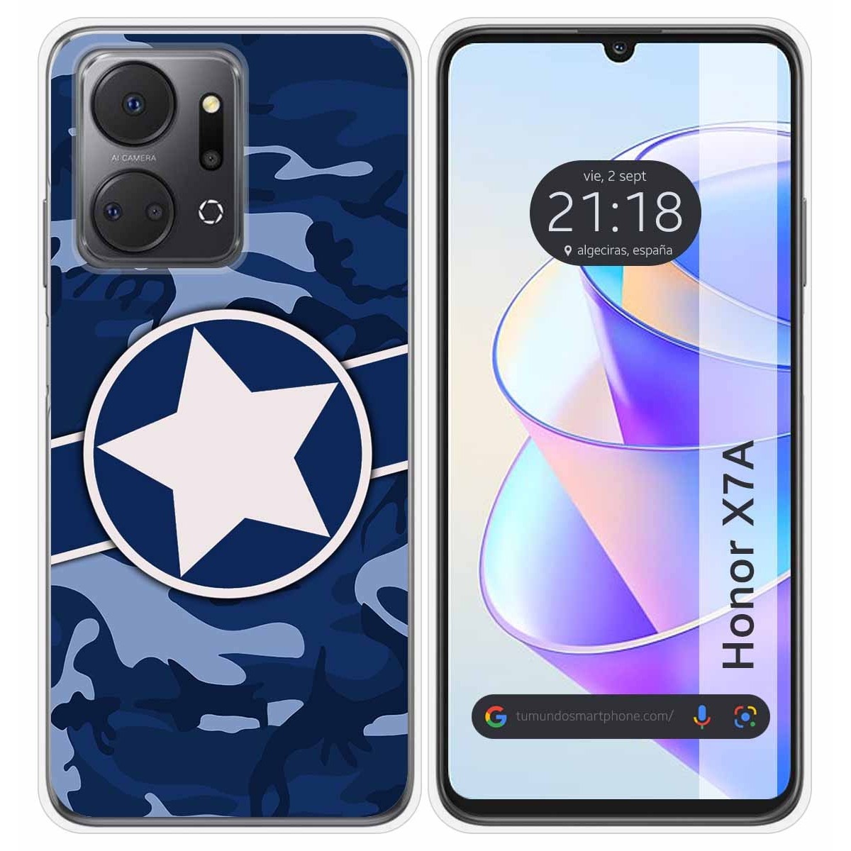 Funda Silicona para Huawei Honor X7a diseño Camuflaje 03 Dibujos