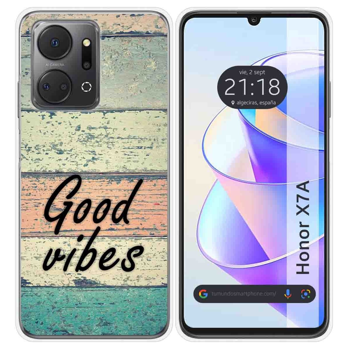 Funda Silicona para Huawei Honor X7a diseño Madera 01 Dibujos