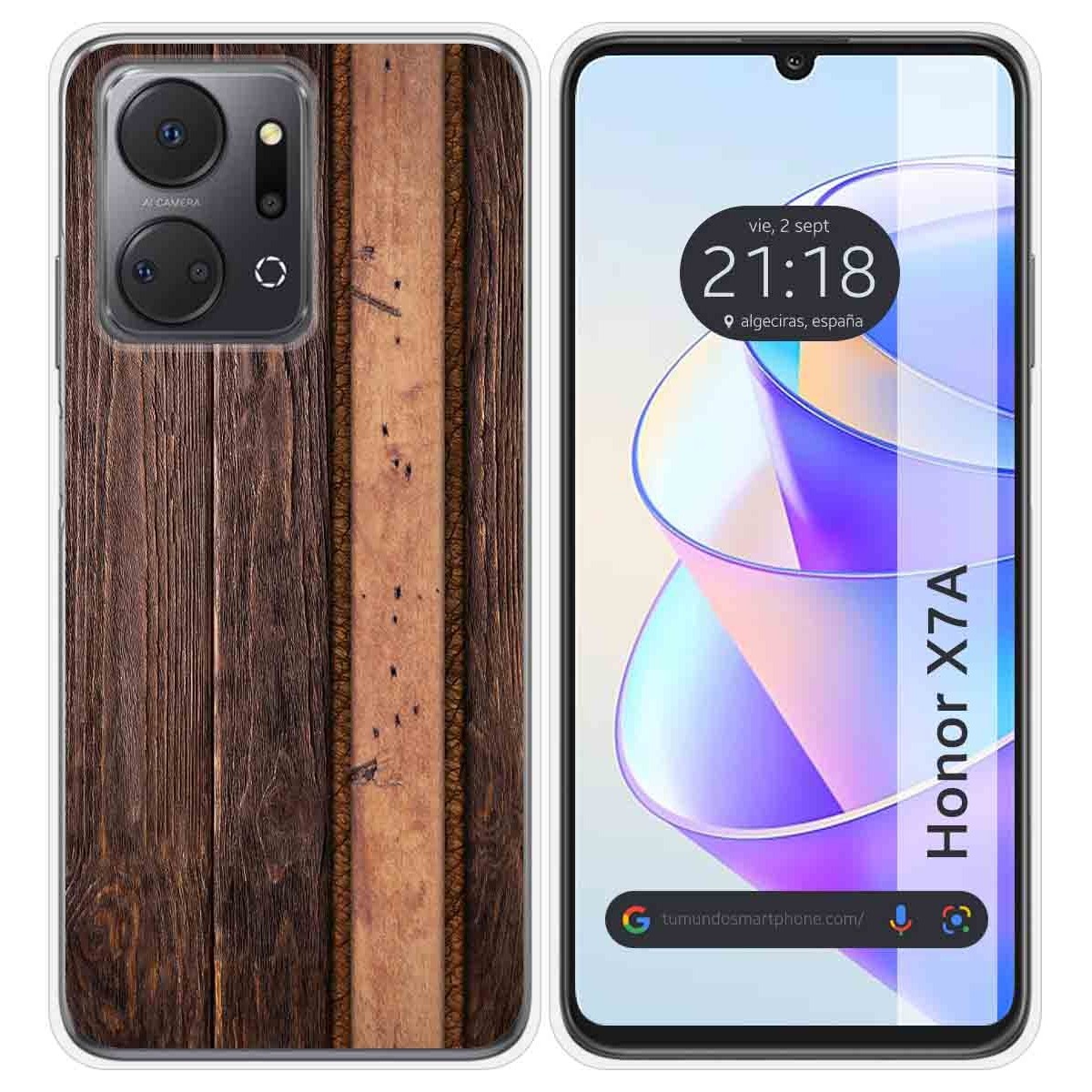 Funda Silicona para Huawei Honor X7a diseño Madera 05 Dibujos