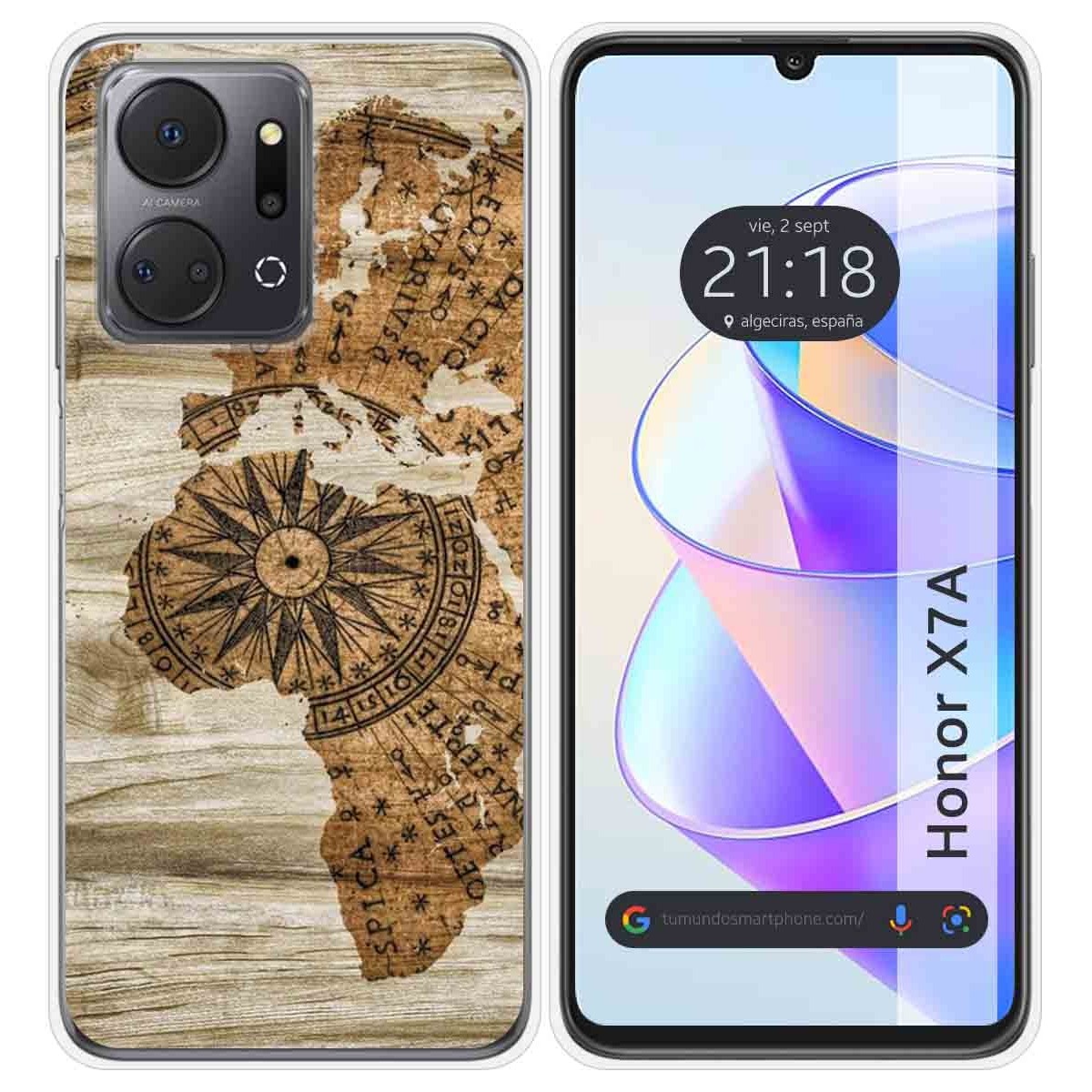 Funda Silicona para Huawei Honor X7a diseño Madera 07 Dibujos