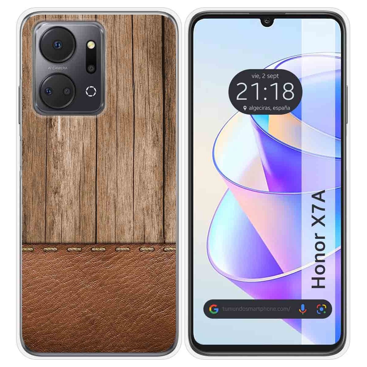 Funda Silicona para Huawei Honor X7a diseño Madera 09 Dibujos