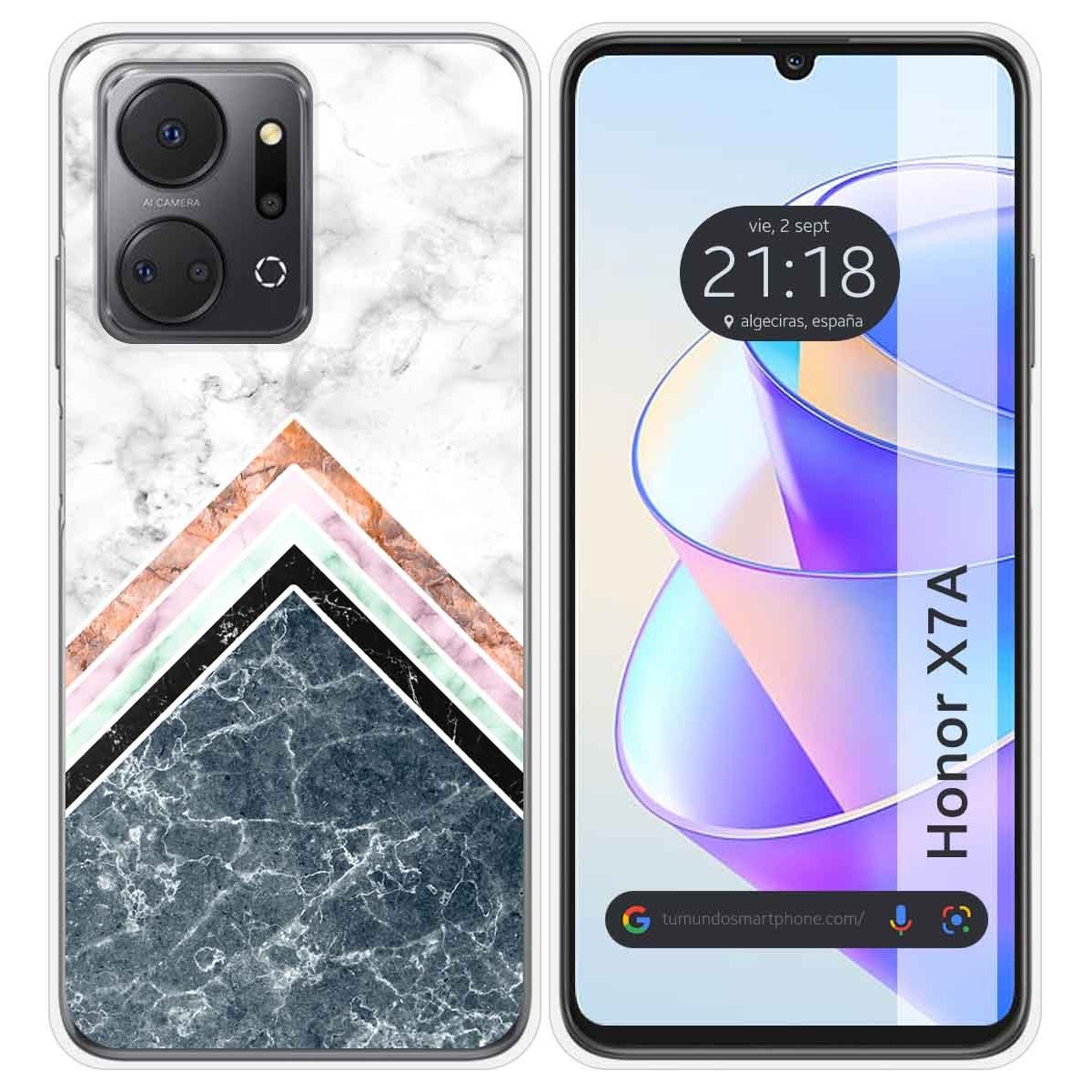 Funda Silicona para Huawei Honor X7a diseño Mármol 05 Dibujos
