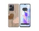 Funda Silicona para Huawei Honor X7a diseño Corazones Madera Dibujos