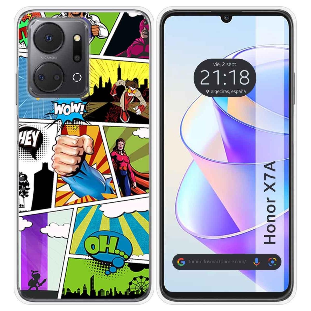 Funda Silicona para Huawei Honor X7a diseño Comic Dibujos