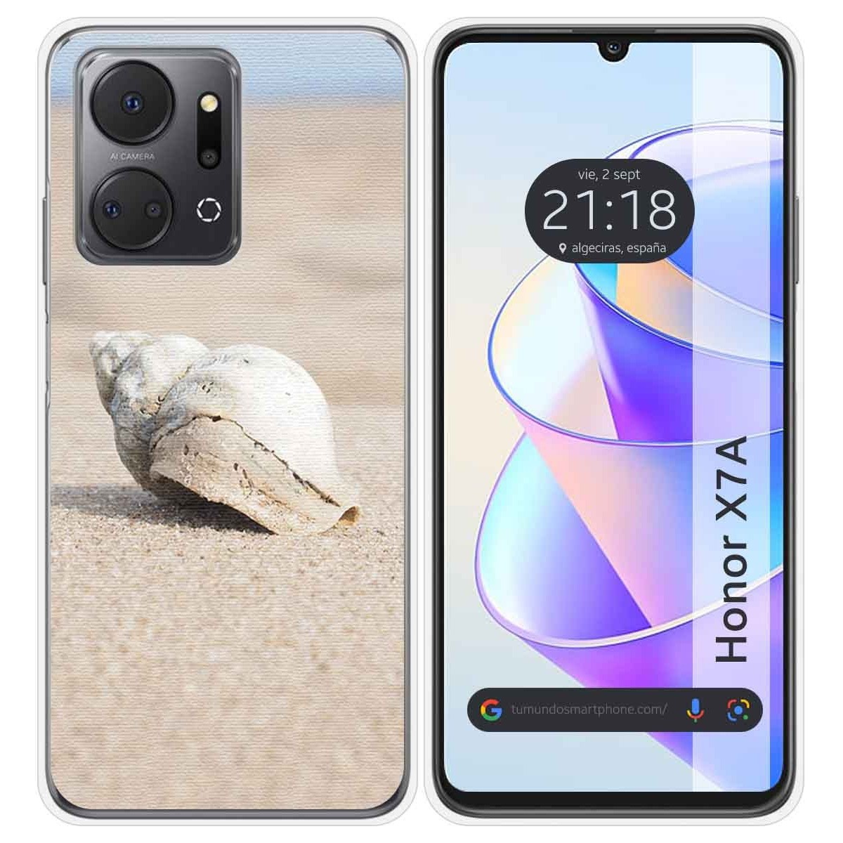 Funda Silicona para Huawei Honor X7a diseño Concha Dibujos