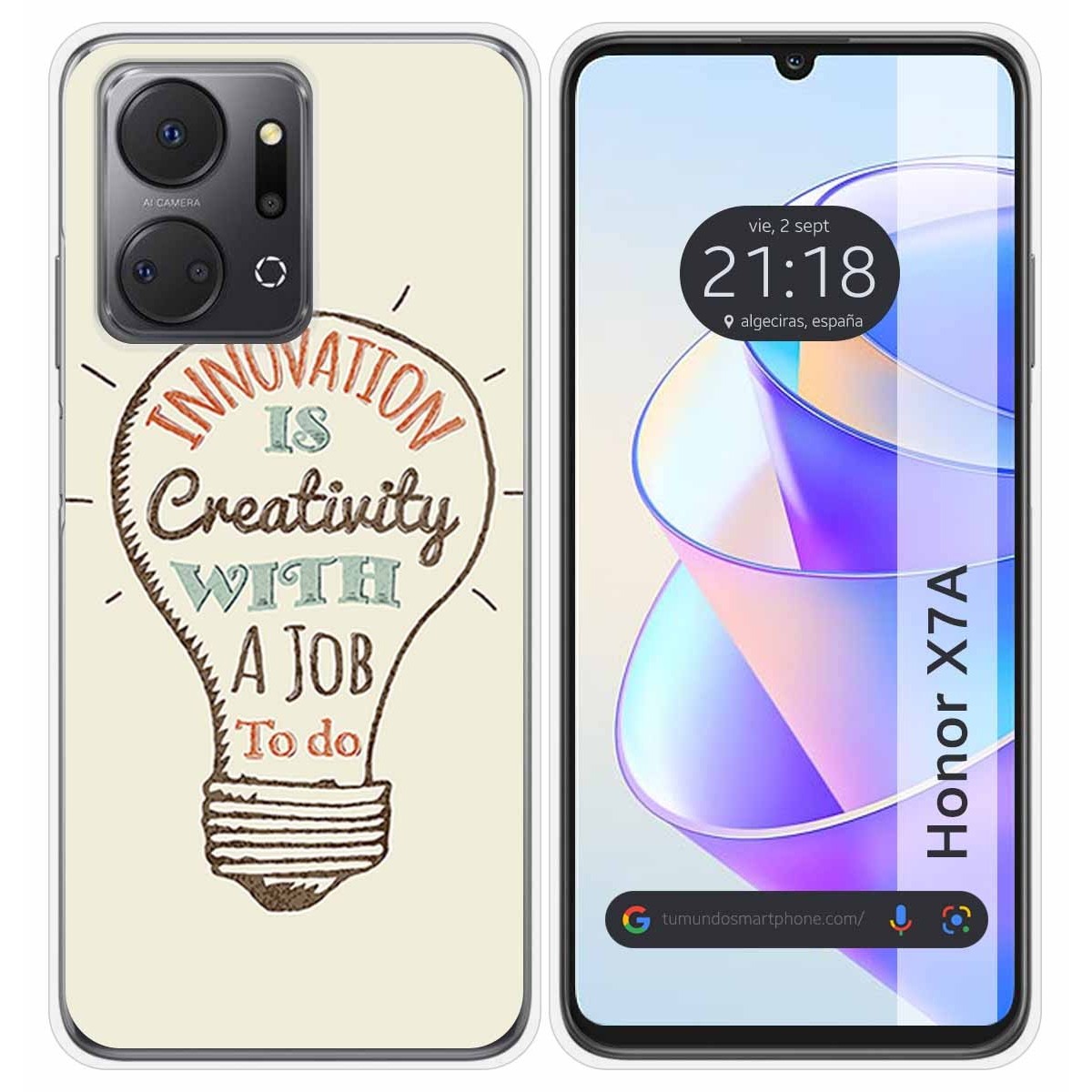 Funda Silicona para Huawei Honor X7a diseño Creativity Dibujos