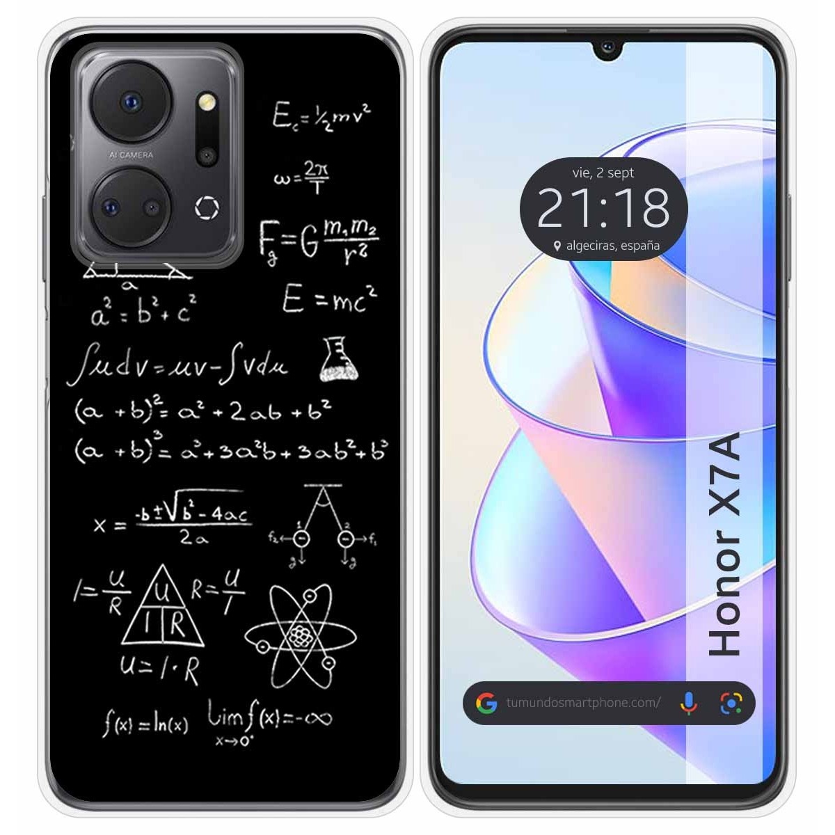 Funda Silicona para Huawei Honor X7a diseño Formulas Dibujos