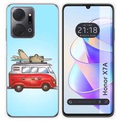 Funda Silicona para Huawei Honor X7a diseño Furgoneta Dibujos
