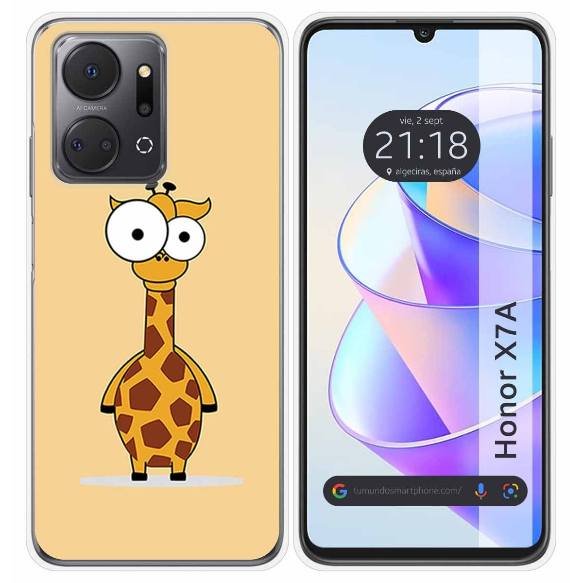 Funda Silicona para Huawei Honor X7a diseño Jirafa Dibujos