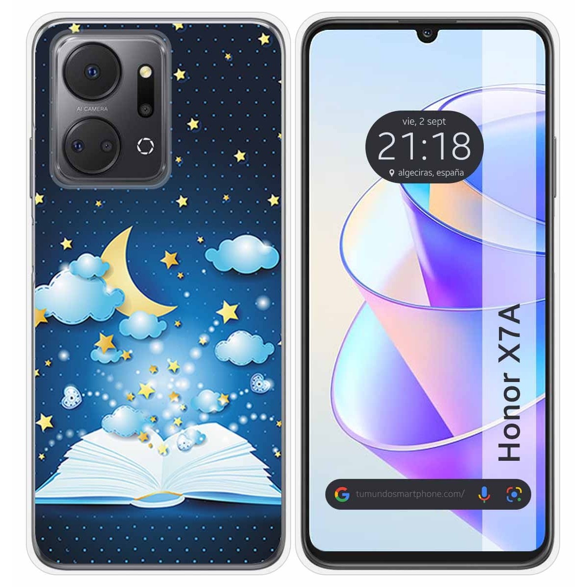 Funda Silicona para Huawei Honor X7a diseño Libro Cuentos Dibujos