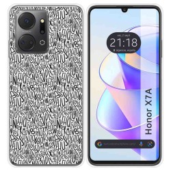 Funda Silicona para Huawei Honor X7a diseño Letras Dibujos