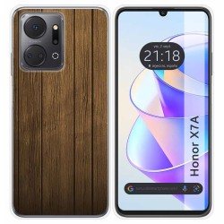 Funda Silicona para Huawei Honor X7a diseño Madera Dibujos