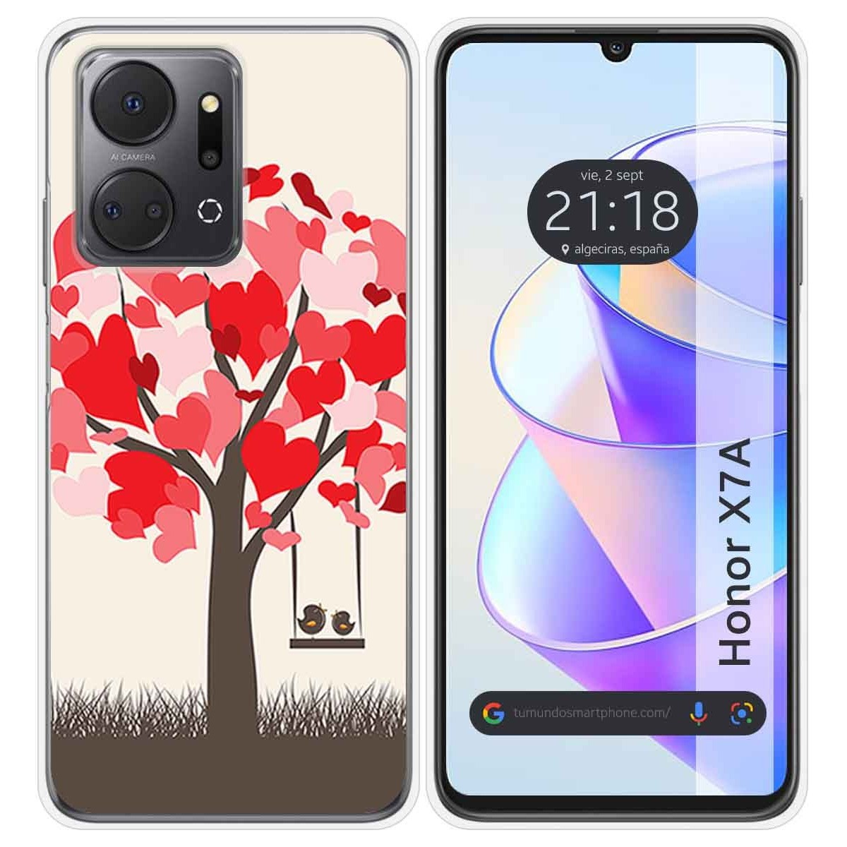 Funda Silicona para Huawei Honor X7a diseño Pajaritos Dibujos