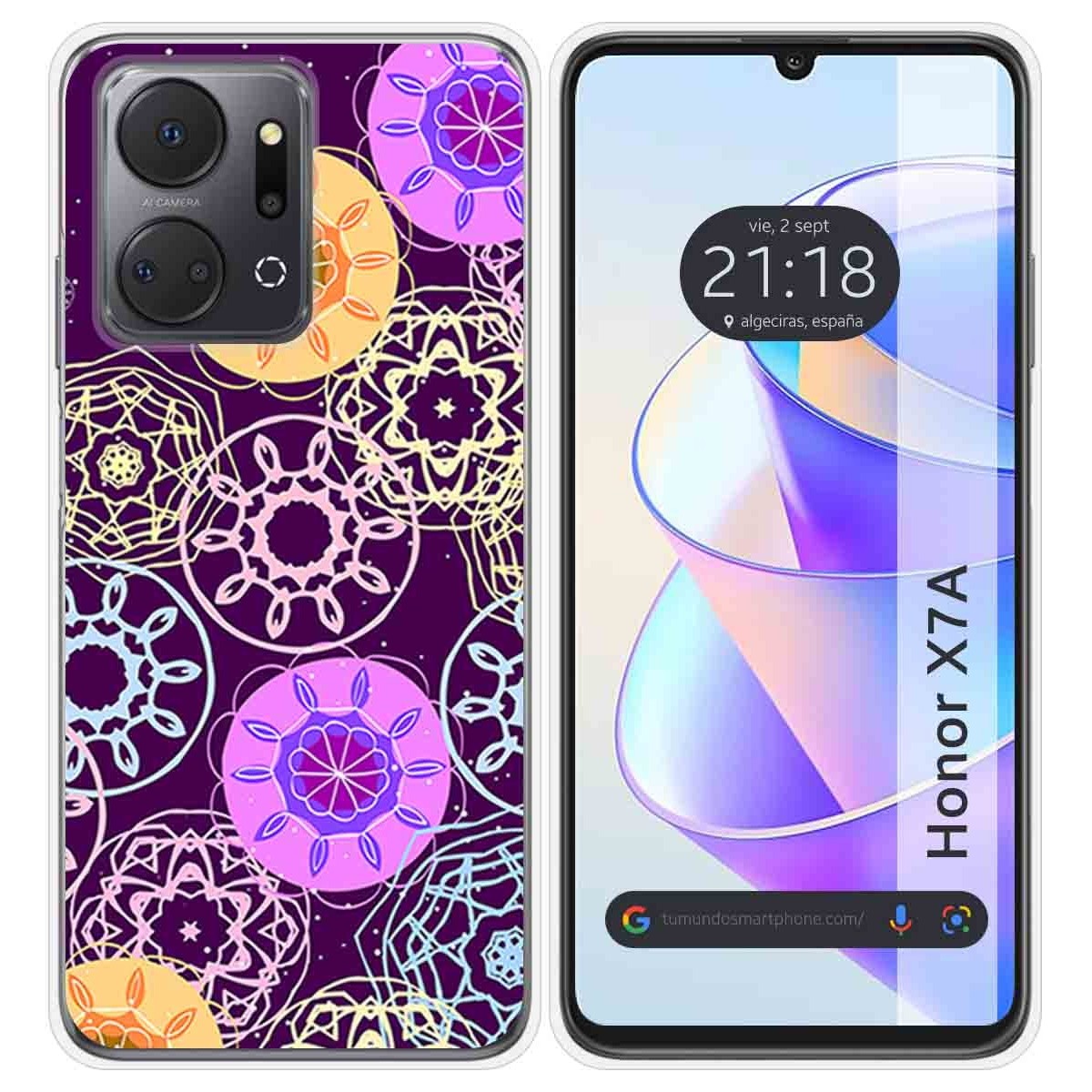 Funda Silicona para Huawei Honor X7a diseño Radial Dibujos