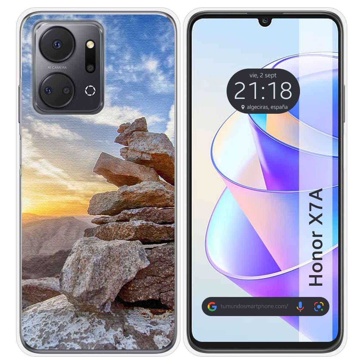 Funda Silicona para Huawei Honor X7a diseño Sunset Dibujos