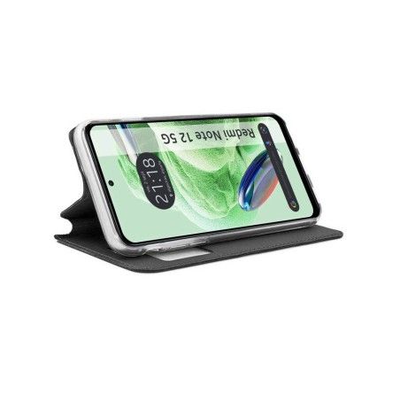Funda Libro Soporte con Ventana compatible con Xiaomi Redmi Note 12 5G color Negra