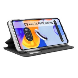 Funda Libro Soporte con Ventana compatible con Xiaomi Redmi Note 12 Pro 5G color Negra 2