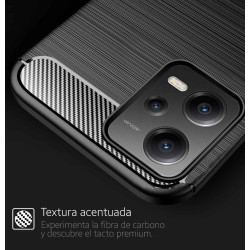 Funda Gel Tpu Tipo Carbon Negra compatible con Xiaomi Redmi Note 12 5G 2
