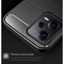 Funda Gel Tpu Tipo Carbon Negra compatible con Xiaomi Redmi Note 12 Pro 5G 2