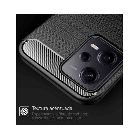Funda Gel Tpu Tipo Carbon Negra compatible con Xiaomi Redmi Note 12 Pro 5G