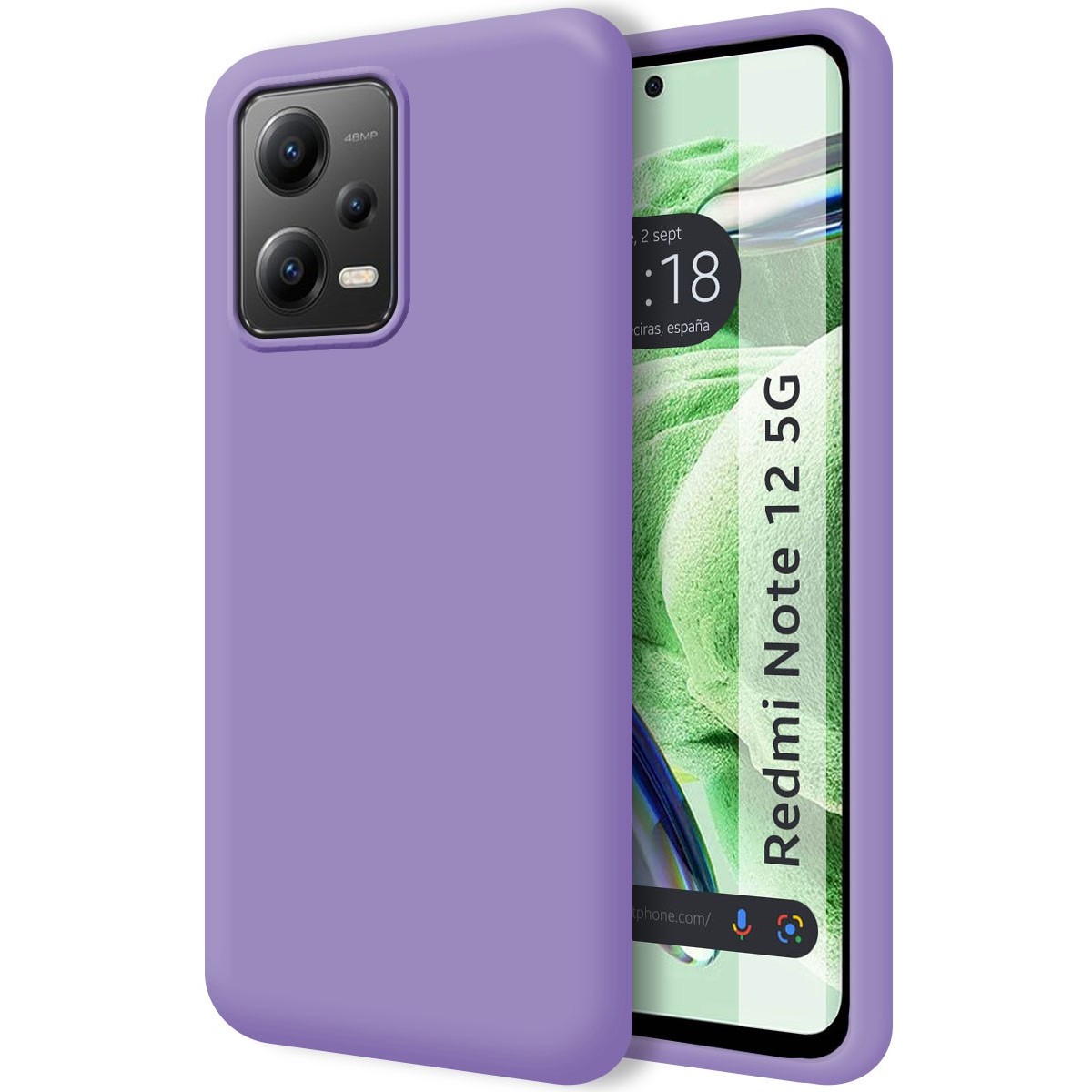 Funda Silicona Líquida Ultra Suave compatible con Xiaomi Redmi Note 12 5G color Morada