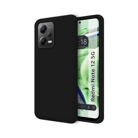 Funda Silicona Líquida Ultra Suave compatible con Xiaomi Redmi Note 12 5G color Negra