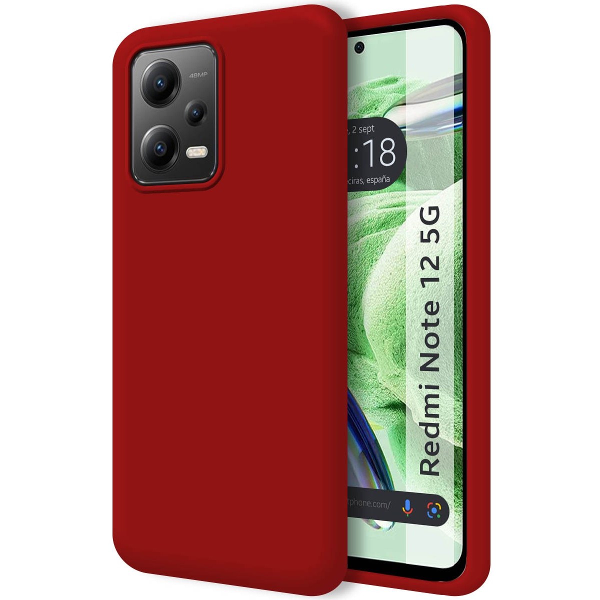 Xiaomi Redmi Note 12 5G Funda Gel Tpu Silicona Líquida Roja
