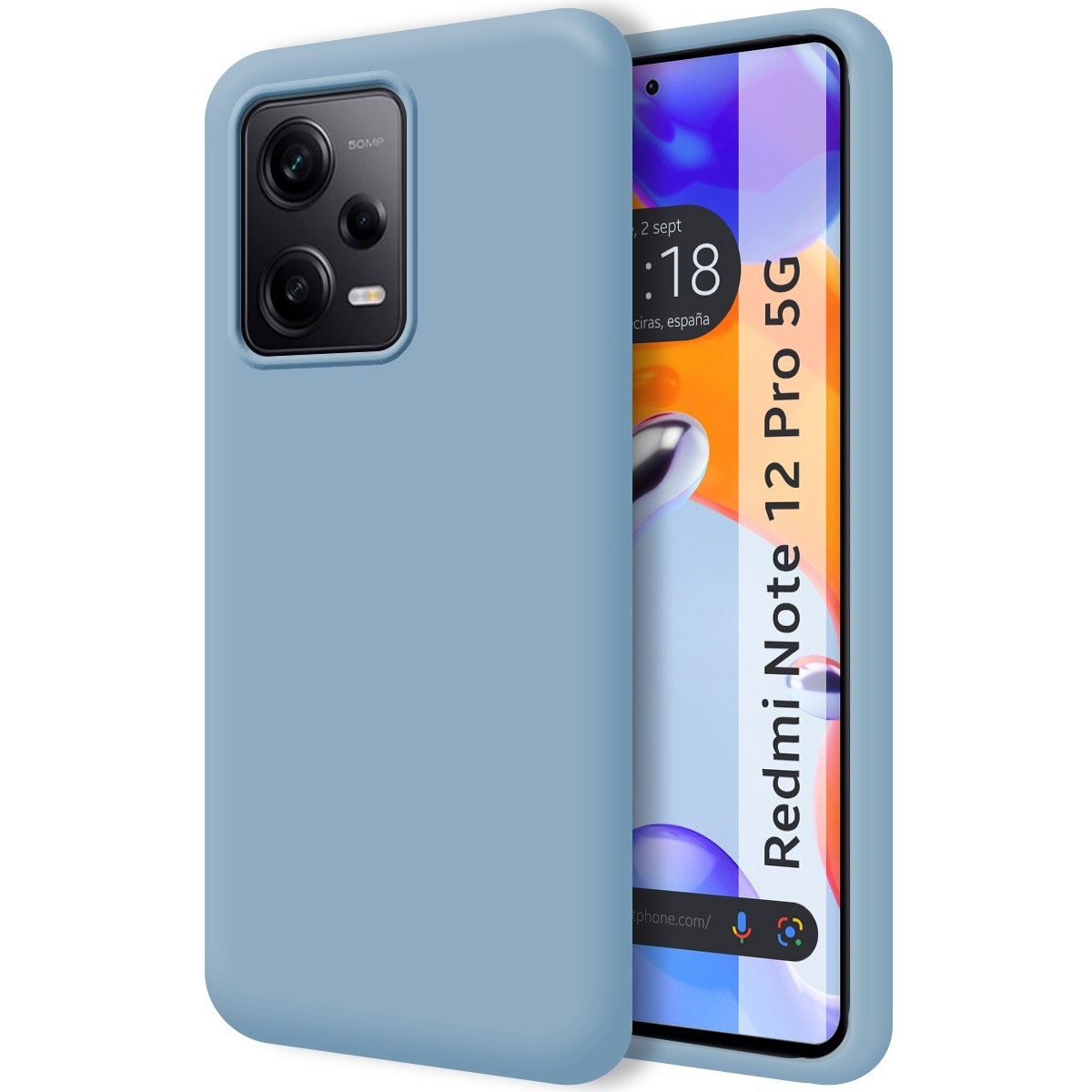 Funda Silicona Líquida Ultra Suave compatible con Xiaomi Redmi Note 12 Pro 5G color Azul